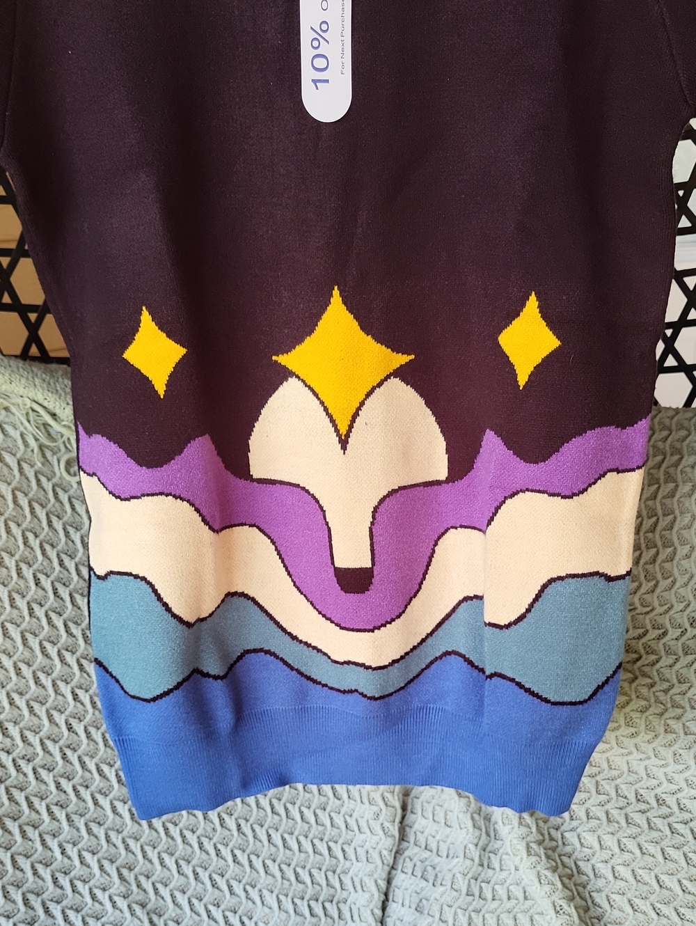 ✨️ NWT Cosmic Intarsia Short Sleeved Sweater - Picture 5 of 10